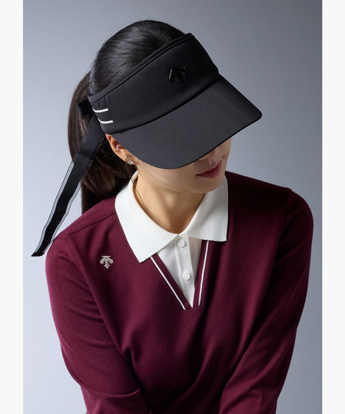 데상트 골프(DESCENTE GOLF) 여성 에센셜 리본 선바이저  DR12WFSV12