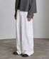 코튼 커브드 카고 와이드 팬츠 - 화이트