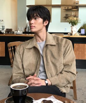 크롭 스웨이드 카라 자켓_BEIGE