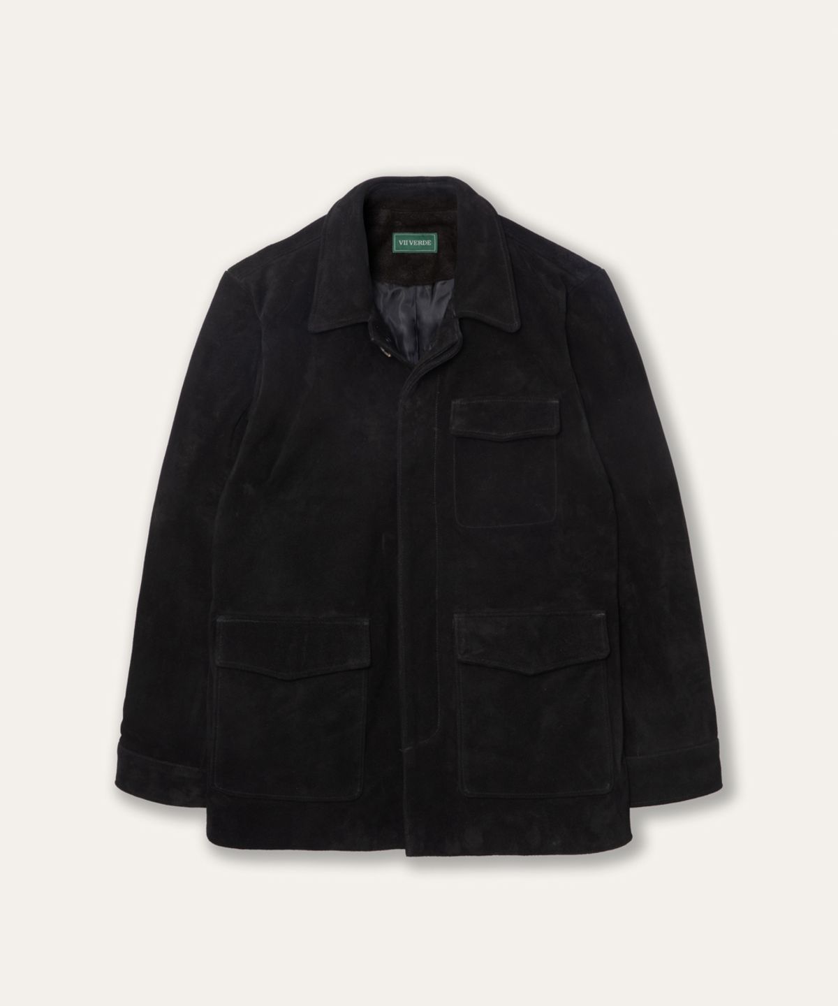 비베르데(VIIVERDE) Button Up Suede Jumper Black