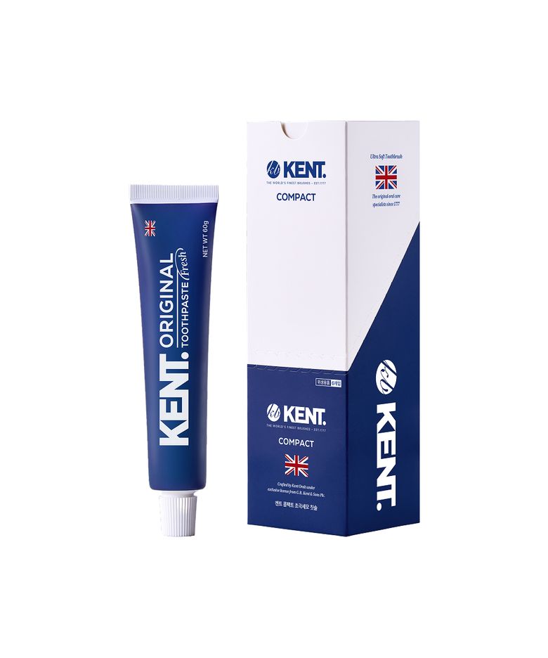 켄트칫솔 콤팩트 부드러운 초극세모 6개입+프레쉬 치약 60g 1개