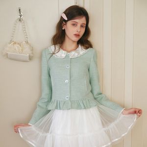 Cest_Frill tweed jacket