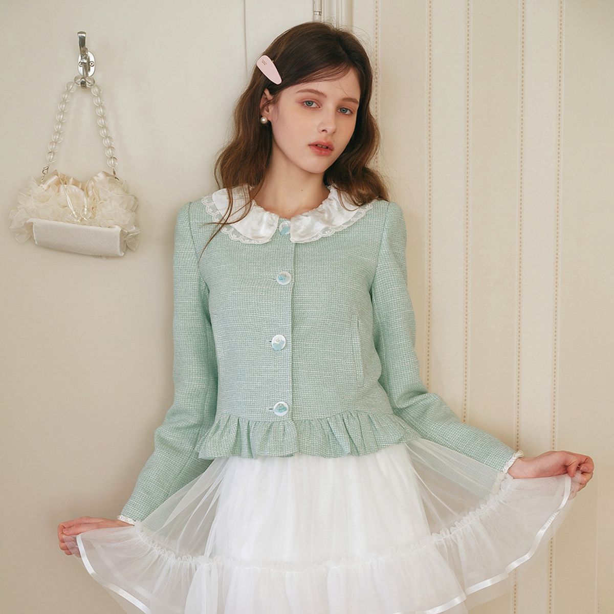 쎄무아듀(CEST MOIDEW) Cest_Frill tweed jacket