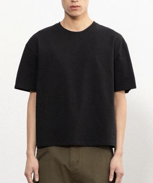 솔리드 크롭 티셔츠 [블랙]