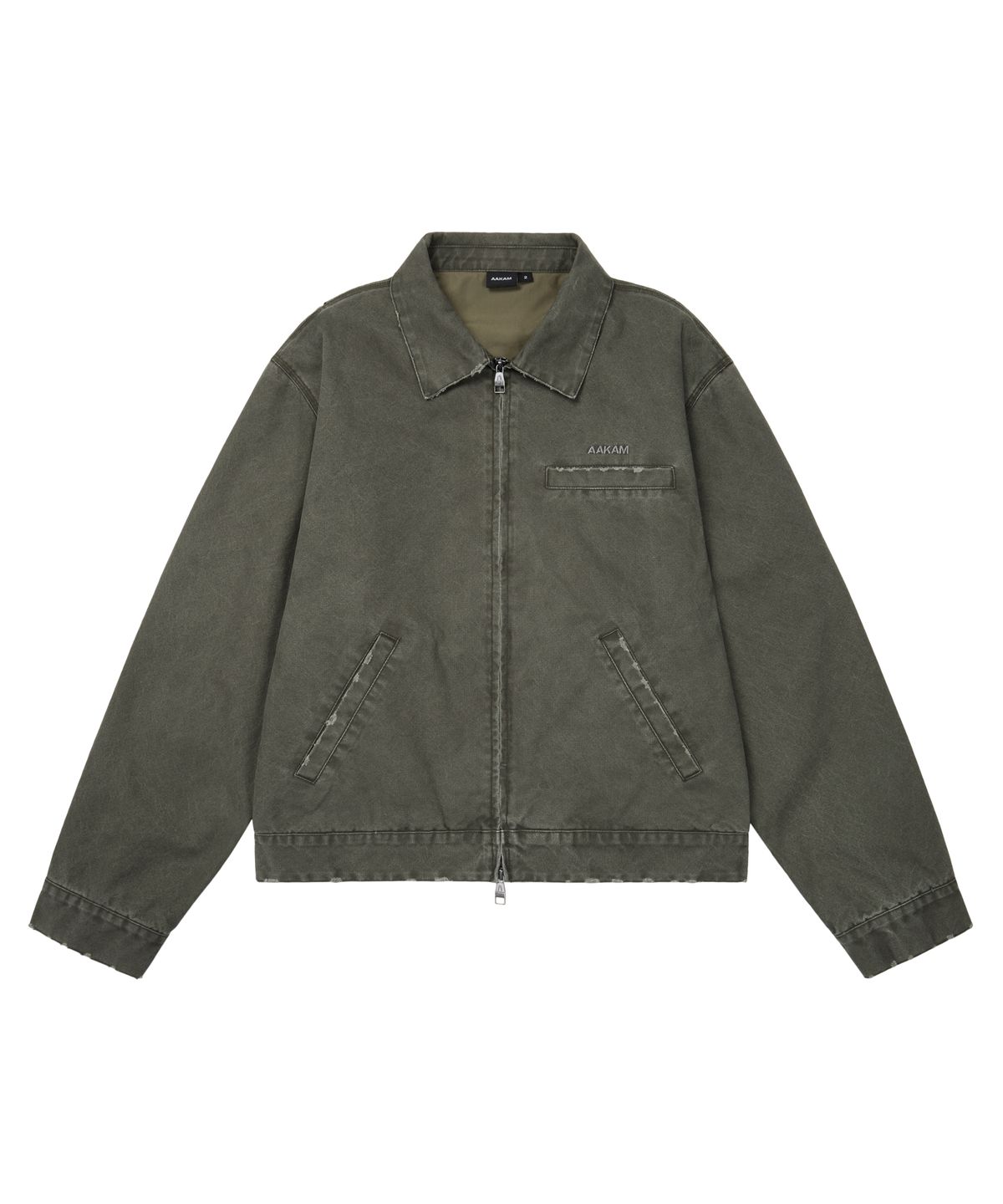 아캄(AAKAM) Walt Damaged Cotton Jacket (Khaki)