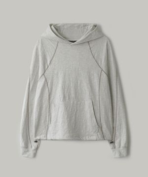 슬라브 절개 후드 티셔츠 [오트밀]