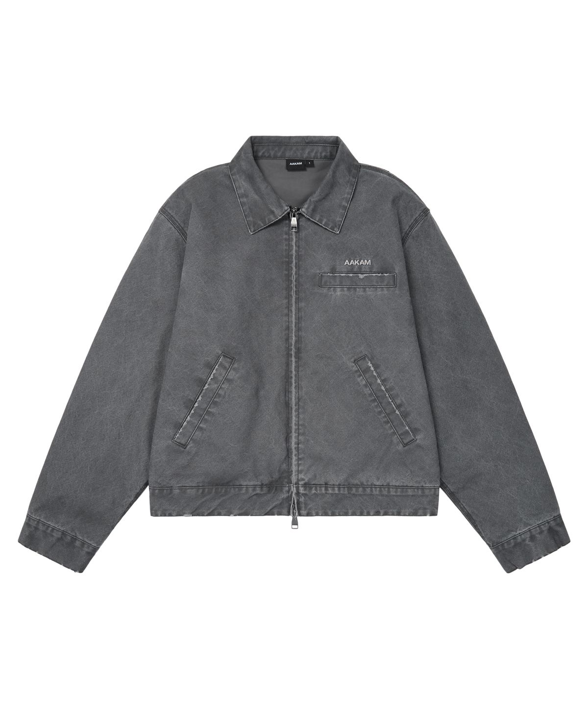아캄(AAKAM) Walt Damaged Cotton Jacket (Black)