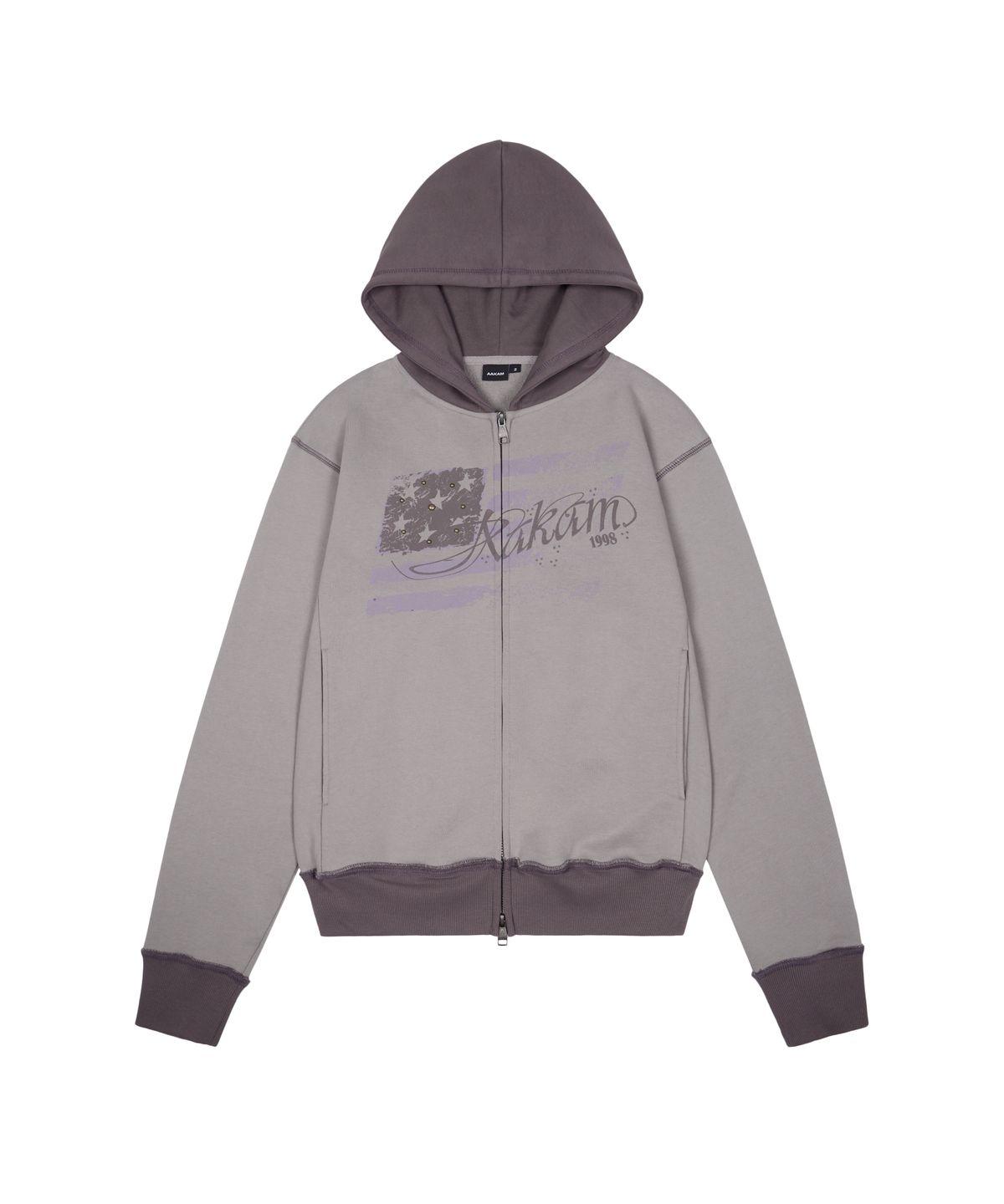 아캄(AAKAM) Star-Spangled Zip-Up hoodie (Brown)