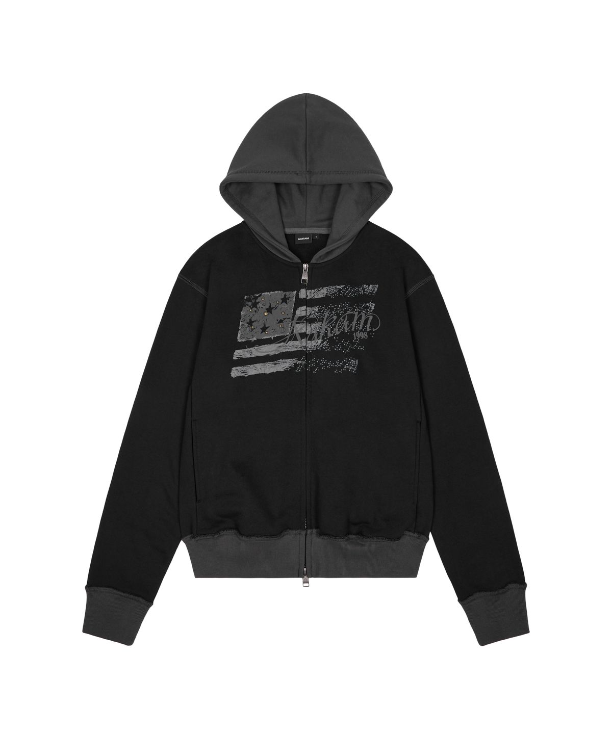 아캄(AAKAM) Star-Spangled Zip-Up hoodie (Black)