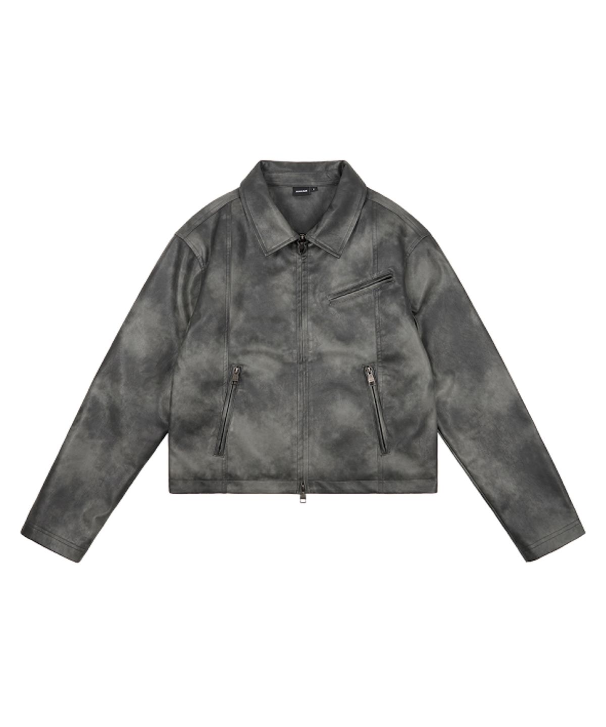 아캄(AAKAM) Salt Washed Leather Jacket (Black)