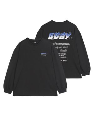 주니어 백 레터링 긴팔 티셔츠