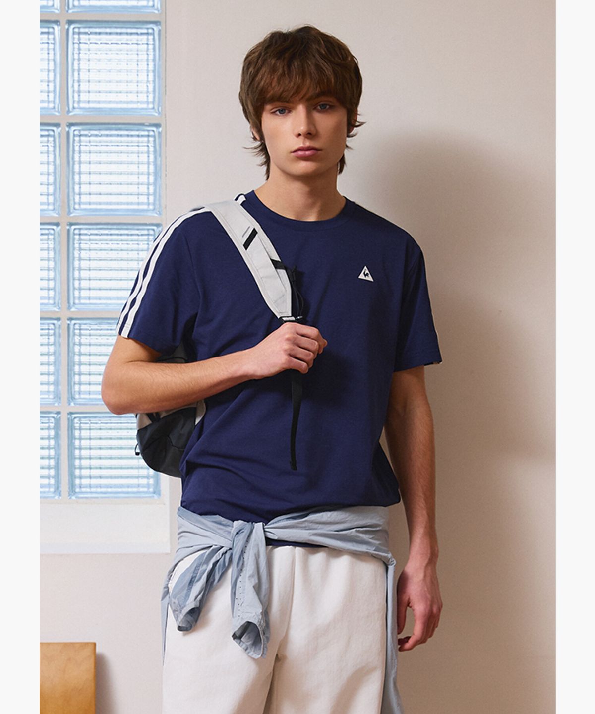 르꼬끄(LECOQ) 유니 선데이 르프레쉬 반팔티 - 네이비 QR123LRS31