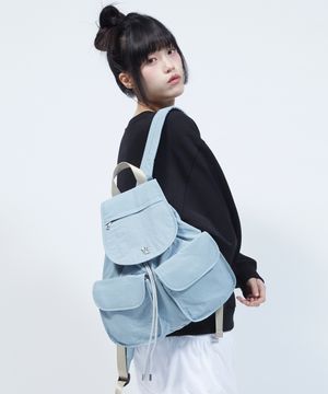 플로럴 로고 라이트 투 포켓 백팩 BLUE