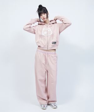 스타 아플리케 포인트 스트링 스웻 팬츠 PINK