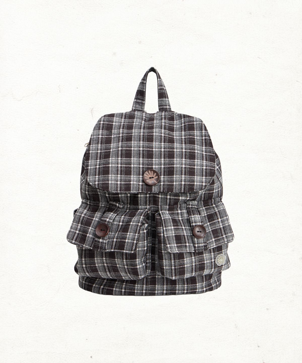 단델(DANDEL) DD plaid check rucksack (BLACK)