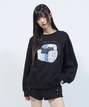 코지 샹뇽이 아트웍 맨투맨 BLACK