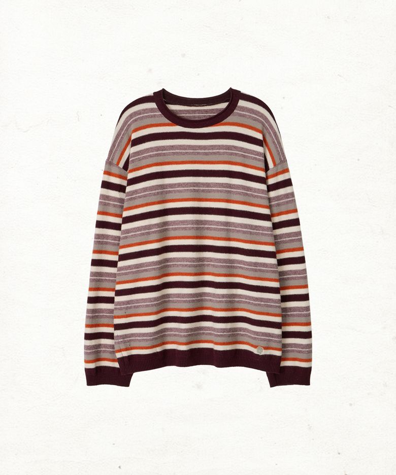 DD mori stripe damaged knit (PURPLE)