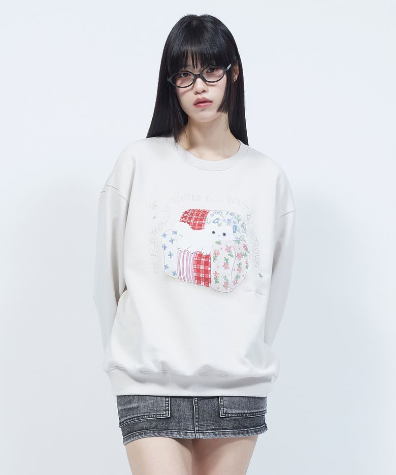 코지 샹뇽이 아트웍 맨투맨 CREAM