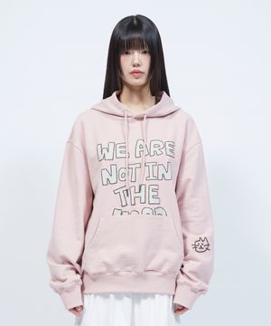레터링 캣 포인트 그래픽 후드 PINK