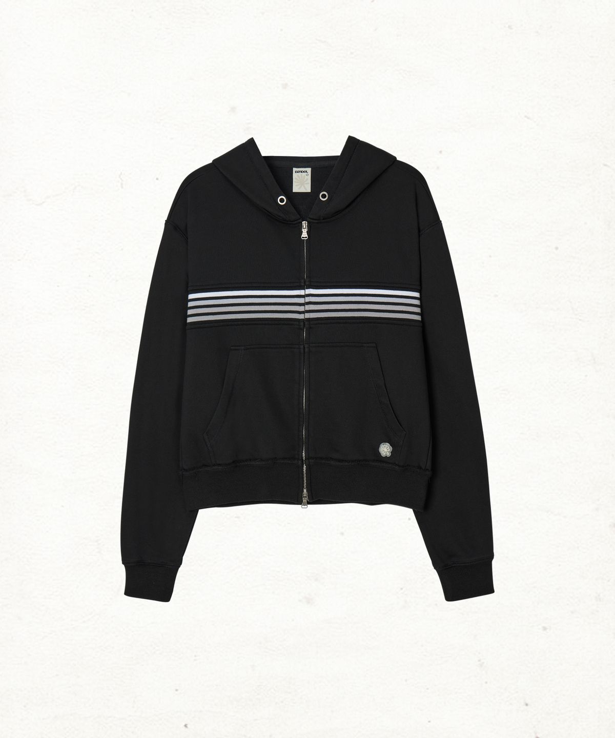 단델(DANDEL) DD chest panel hoodie zip-up (BLACK)