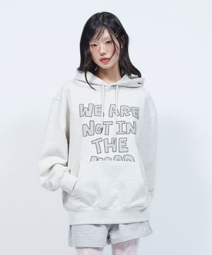 레터링 캣 포인트 그래픽 후드 OATMEAL