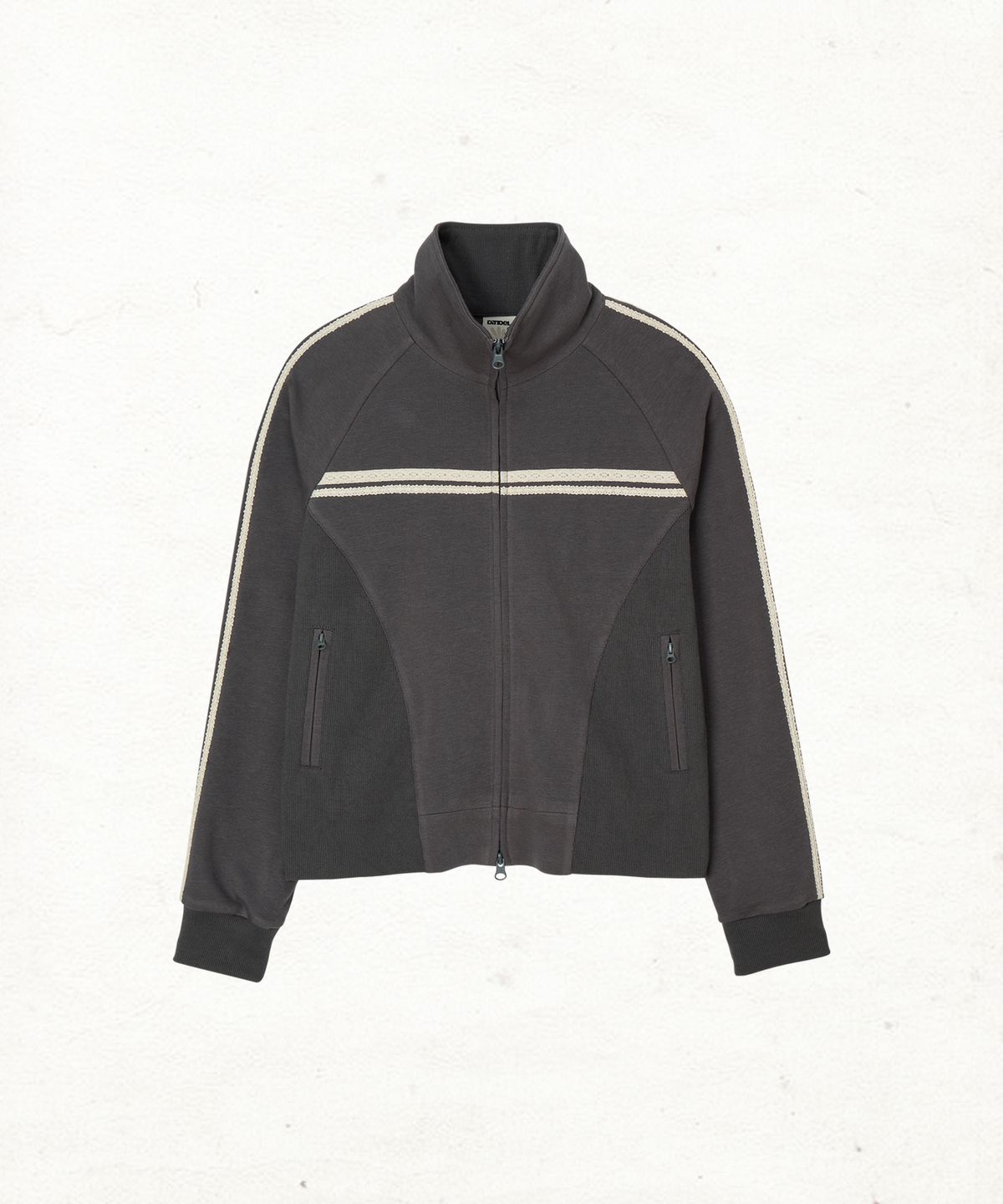 단델(DANDEL) DD rib panel track jacket (CHARCOAL)