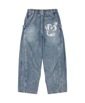 투웨이 벌룬 워싱 데님 팬츠 BLUE