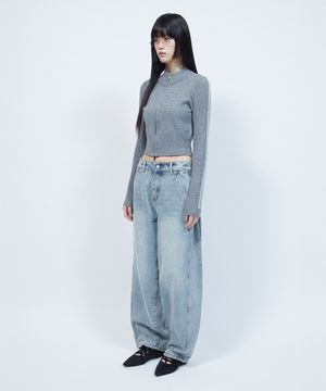투웨이 벌룬 워싱 데님 팬츠 LIGHT BLUE