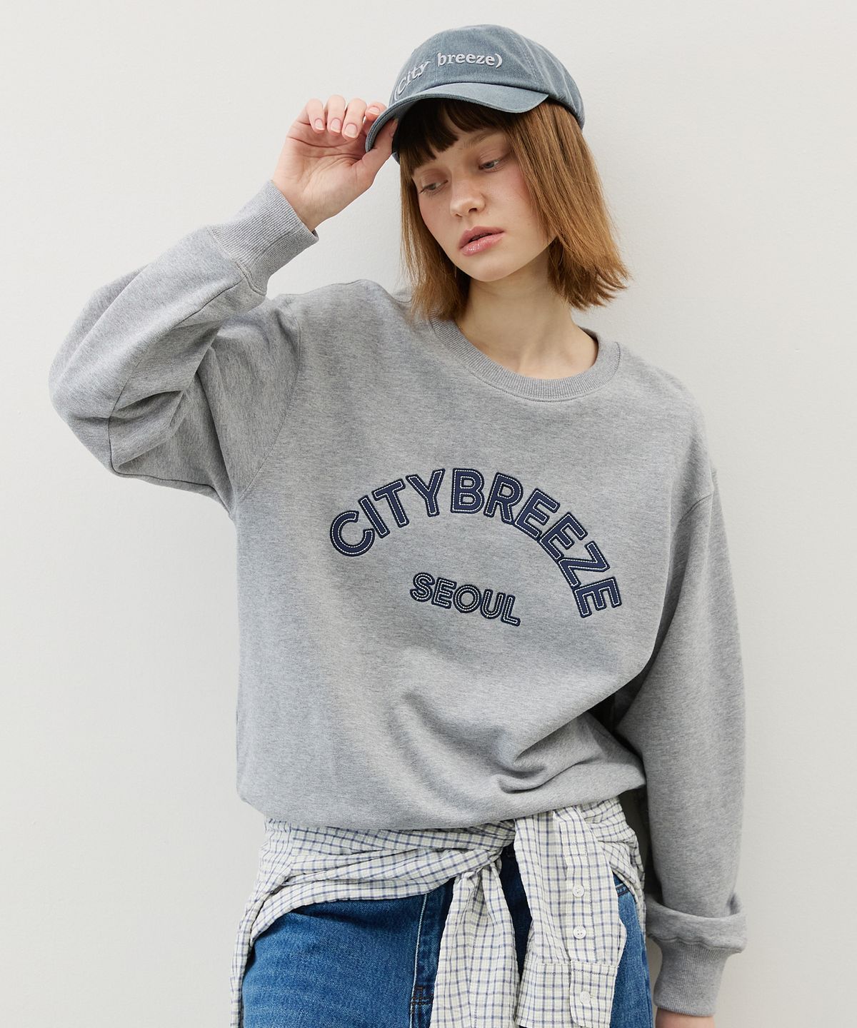 시티브리즈(CITYBREEZE) 시티 아치 로고 스웨트 셔츠_MELANGE GREY