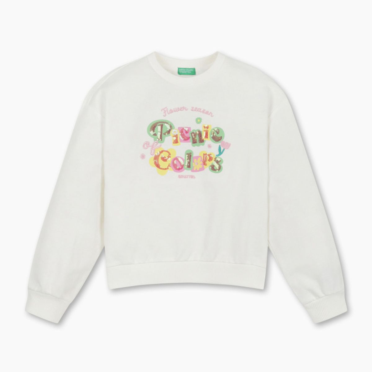 베네통키즈(BENETTONKIDS) 피크닉 플라워 맨투맨_QAMT04611IV