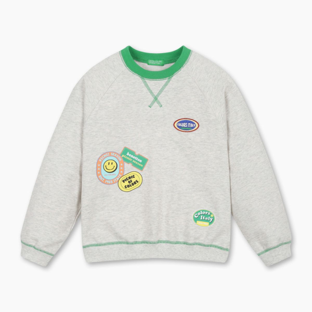 베네통키즈(BENETTONKIDS) 유니크 패치 맨투맨_QAMT05611OT