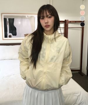 플로럴 로고 크런키 후드 윈드브레이커 (4Colors)