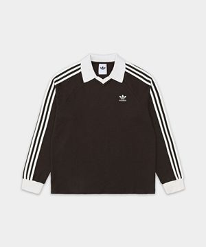 와플 롱 슬리브 폴로 티 - 다크브라운 / KQ6868