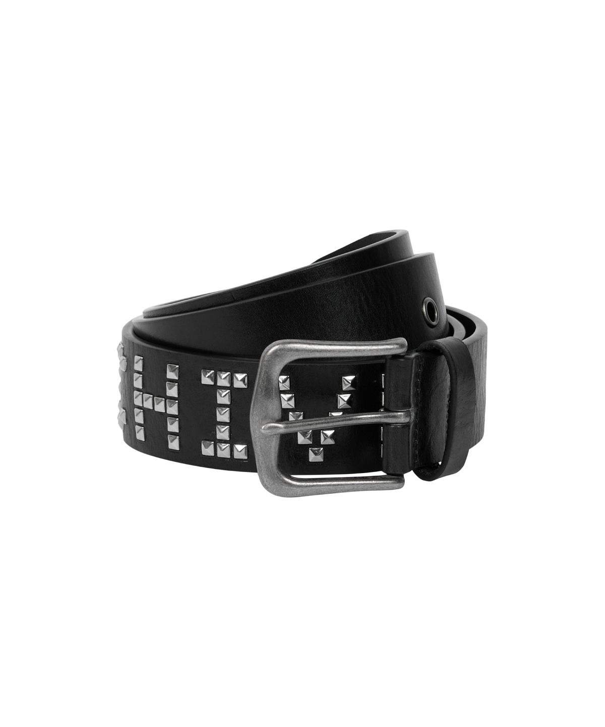 아캄(AAKAM) Square Studded Logo Belt (Black)