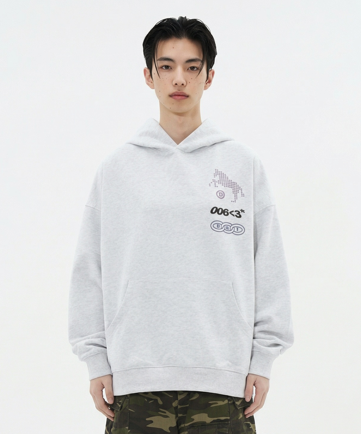 도미넌트(DOMINANT) D&T Horse Graphic Hoodie_Grey