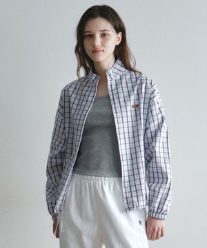 체크 하이넥 윈드 브레이커_SKY BLUE(W26OT06)