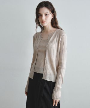 네빌 슬리브리스 가디건 니트 세트_SOFT BEIGE(WC26-SET01)