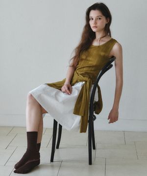 네빌 슬리브리스 가디건 니트 세트_OLIVE(WC26-SET01)