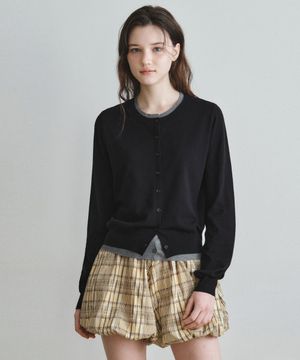 W/워셔블 더블 레이어드 라운드 가디건_BLACK(WC26KN28)