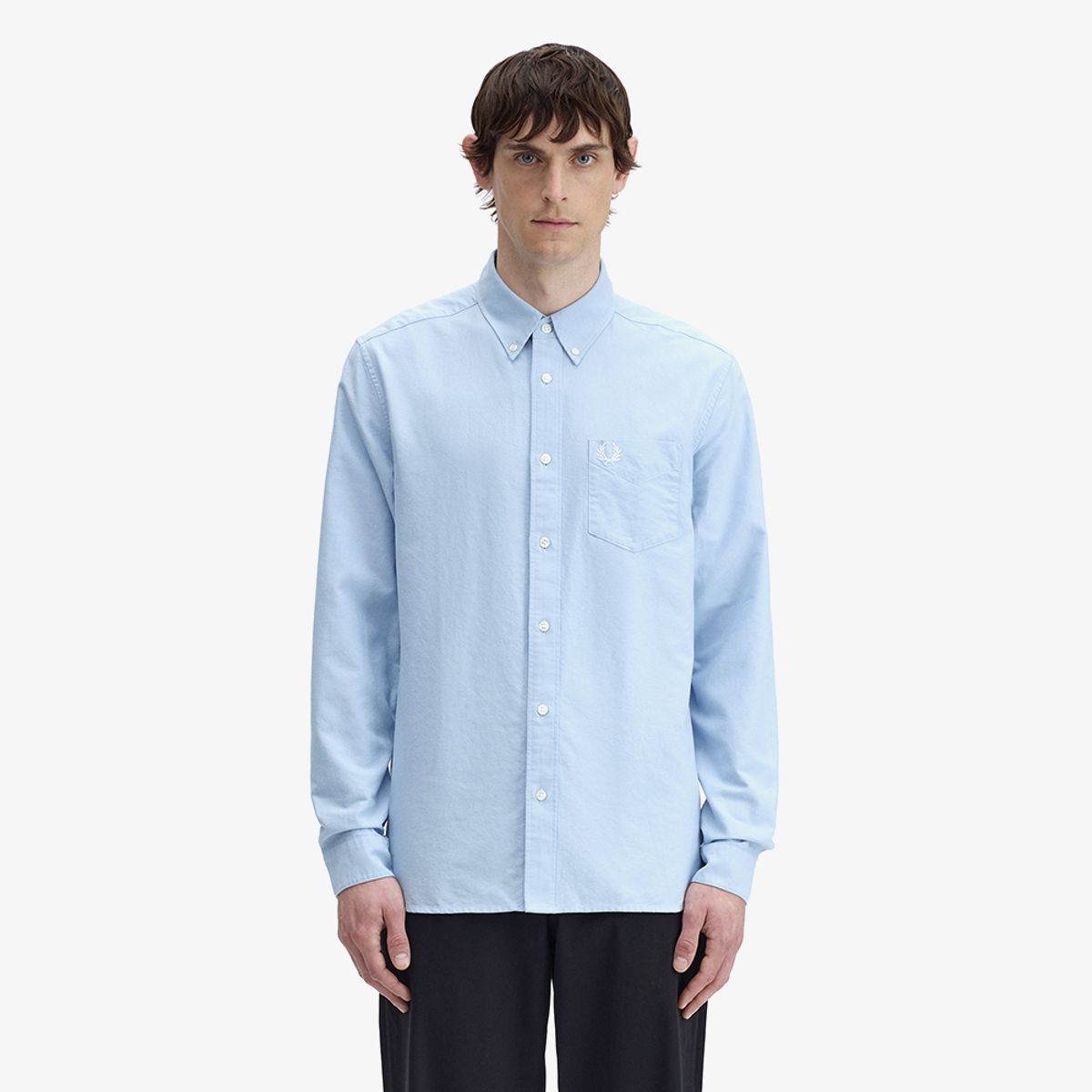 프레드페리(FRED PERRY) [Baseline] 롱 슬리브 옥스포드 셔츠 - 라이트스모크 AFPM2G95516-146