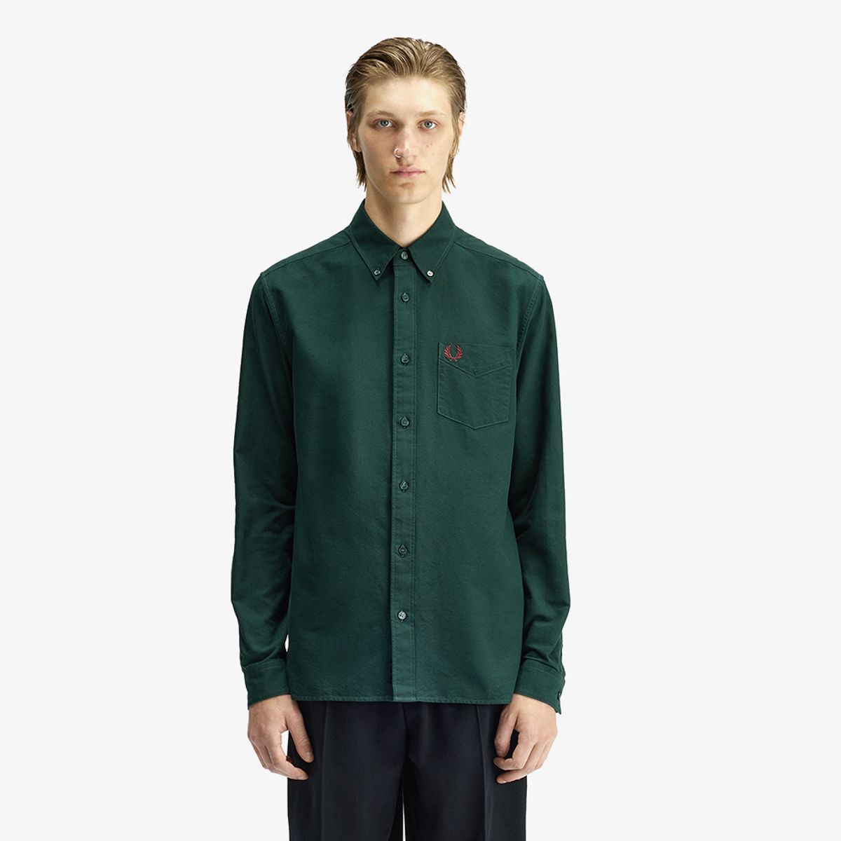 프레드페리(FRED PERRY) [Sharp] 롱 슬리브 옥스포드 셔츠 - 그래스루츠 AFPM2615516-30A