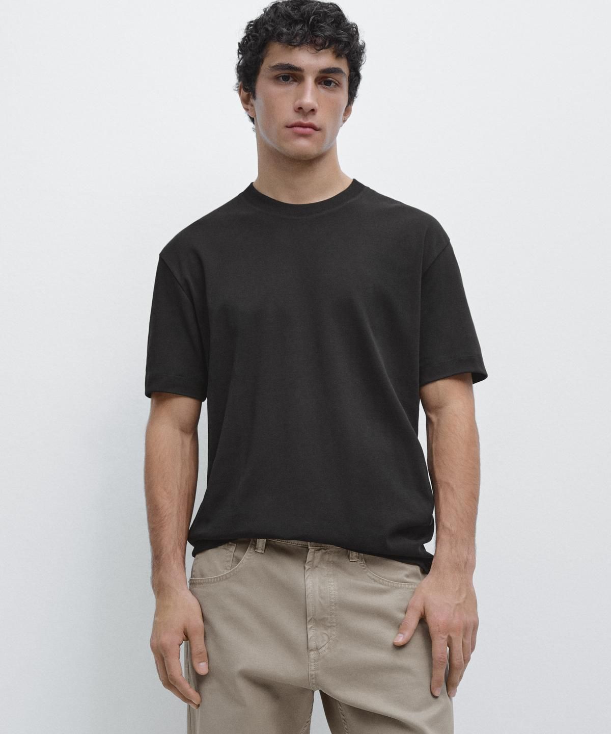 마시모두띠(MASSIMO DUTTI) 100% 코튼 반팔 티셔츠