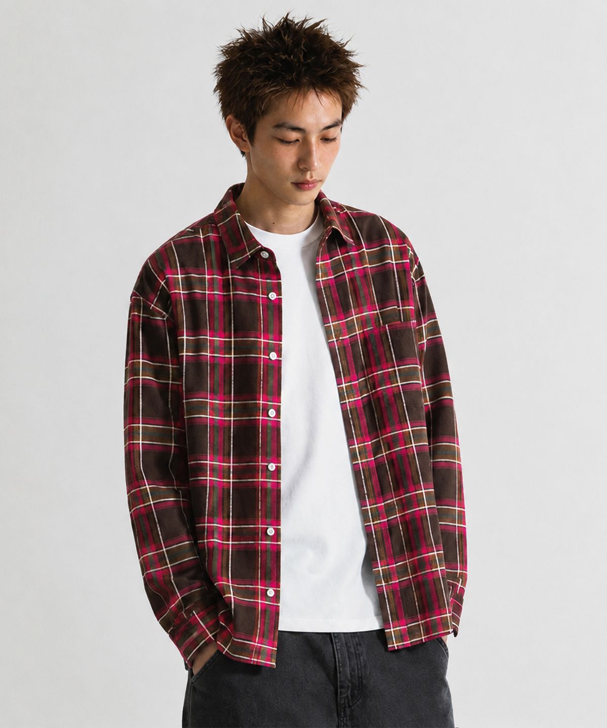 큐티에잇 가먼츠(QT8 GARMENTS) LB Rustic Core Flannel Check Shirt (Pink)