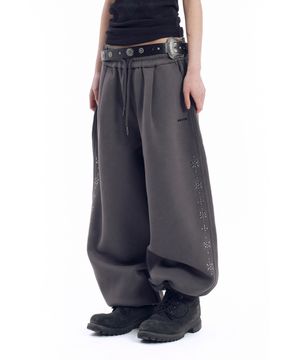 Line Studded Sweatpants (Dark Gray)