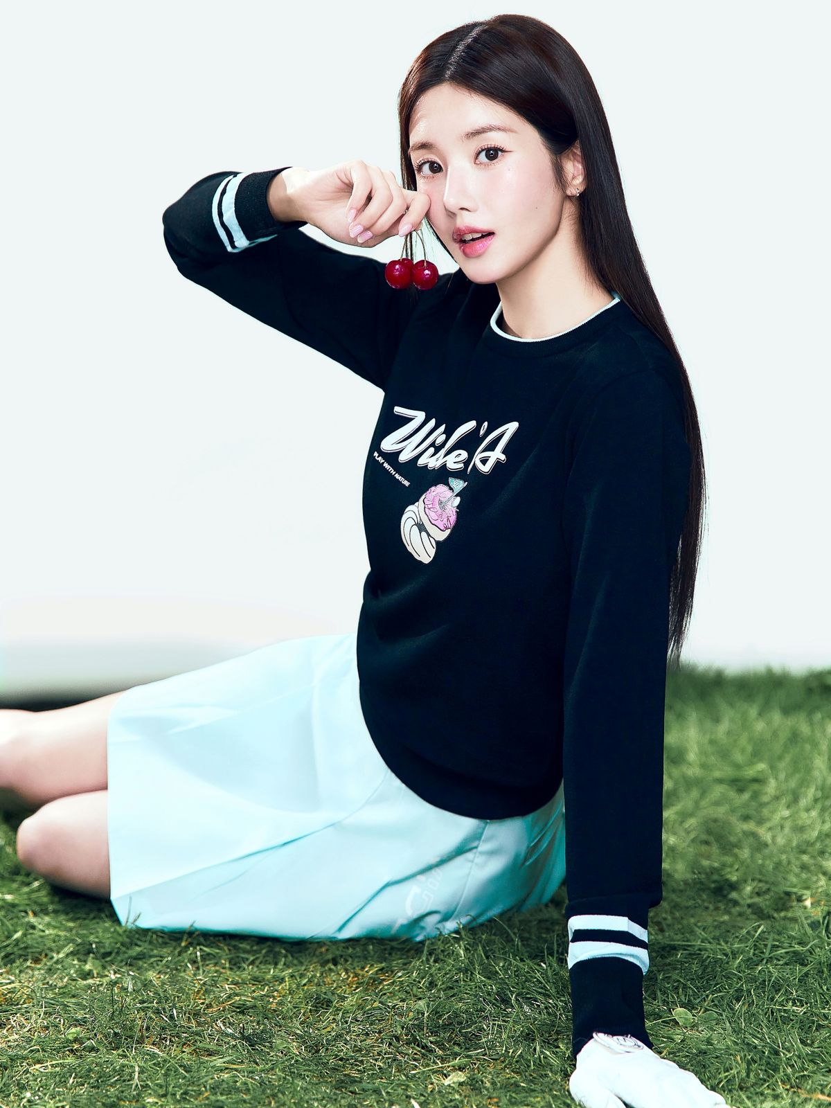 와이드앵글(WIDEANGLE) CO 피크닉 라운드넥 스웨터 L_Black