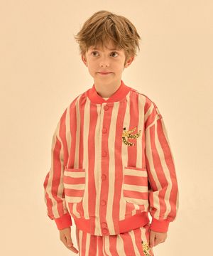 바나나 스트라이프 자켓_레드