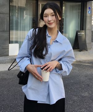 사이드 버튼 랩 셔츠_SKY BLUE(W26SH03)