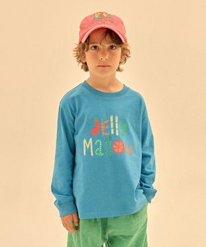 젤리멜로 베지 롱 슬리브 티셔츠_블루