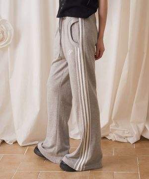 LACE LINE SWEAT BOOTS CUT PANTS GRAY