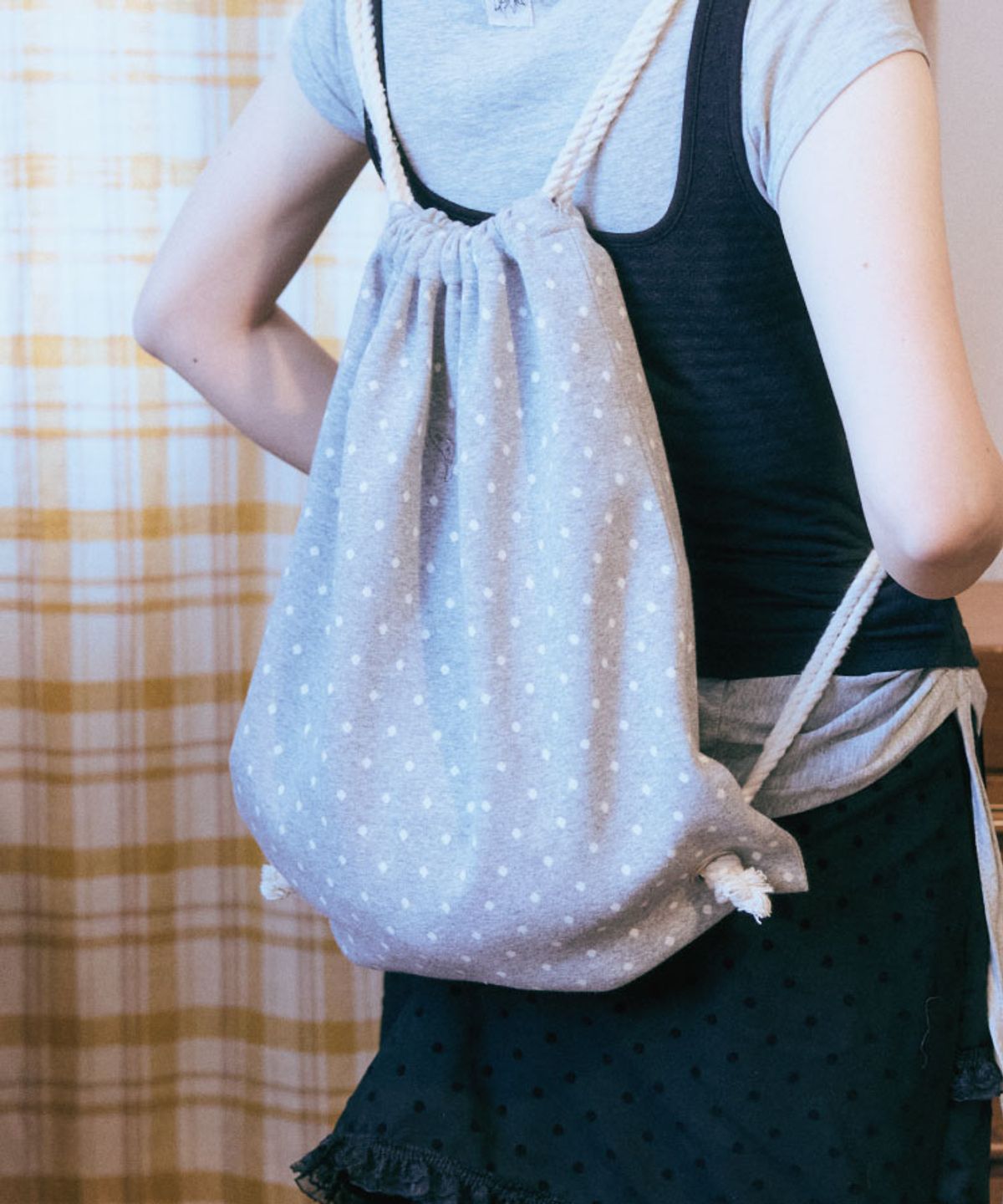 구월십일(GUWOLSIBIL) DOT STRING BAG MELANGE GREY